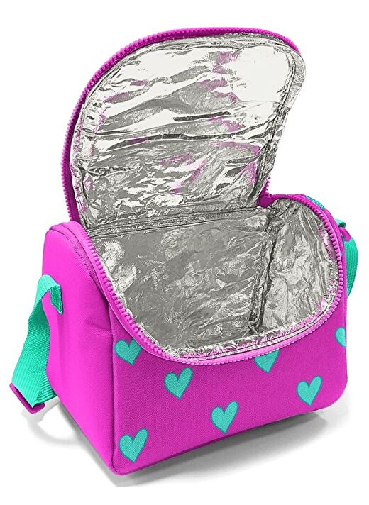 Coral High Kids Neon Pembe Su Yeşili Kalp Desenli 3’lü Okul Çanta Seti - Kız Çocuk 3