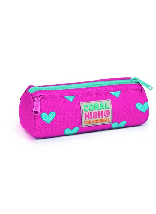 Coral High Kids Neon Pembe Su Yeşili Kalp Desenli 3’lü Okul Çanta Seti - Kız Çocuk 4