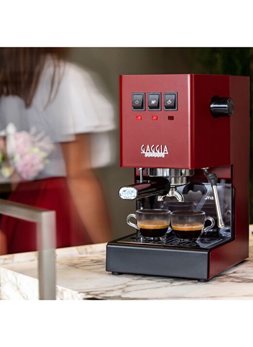 Gaggia New Classic E24 Kırmızı Manuel Espresso Makinesi 4