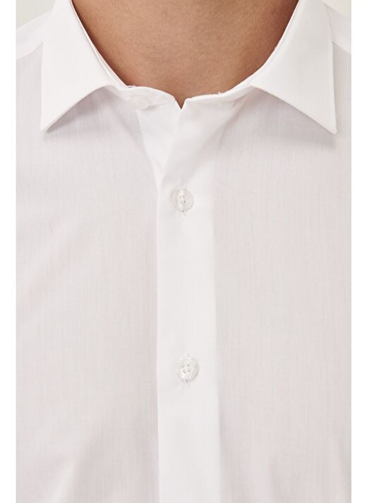 Erkek Siyah Kolay Ütülenebilir Non-Iron Pamuklu Slim Fit Dar Kesim Klasik Yaka Gömlek 3