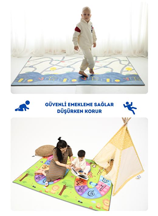 Coolmats Çift Taraflı Çocuk Oyun Matı, Su Geçirmez Oyun Halısı  2
