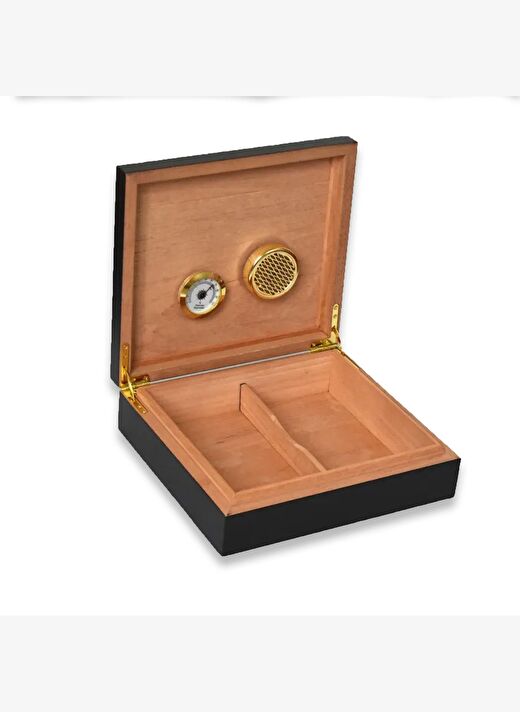 Cuban Flag Desen Puro Kutusu Humidor İçi Magnetli Siyah 20s 3
