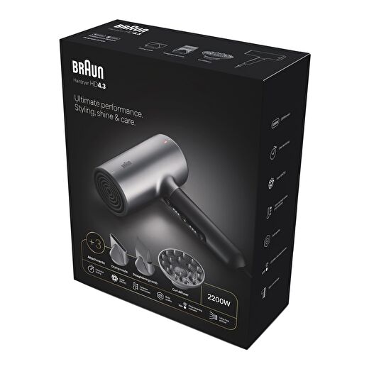 Braun BRHD435E HD4.3 IONTEC Difüzörlü Saç Kurutma Makinesi, 3 Başlıklı, 2200W 2