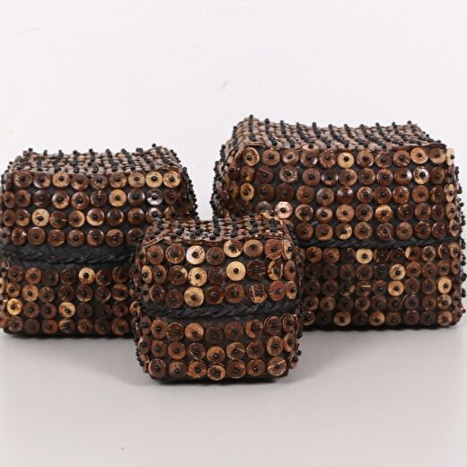 Bali Koko Bambu Saklama Kutuları 3 lü SET 1