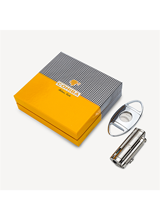 Cohiba 3 Torch Çakmak Ve Kesici Puro Seti Gunmetal 4