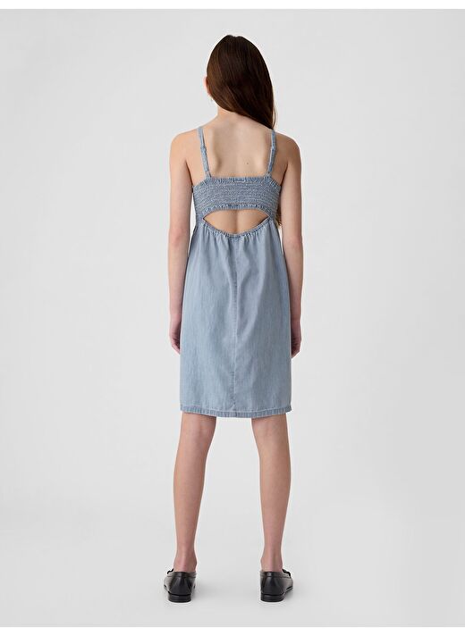 Askılı Denim Elbise 3