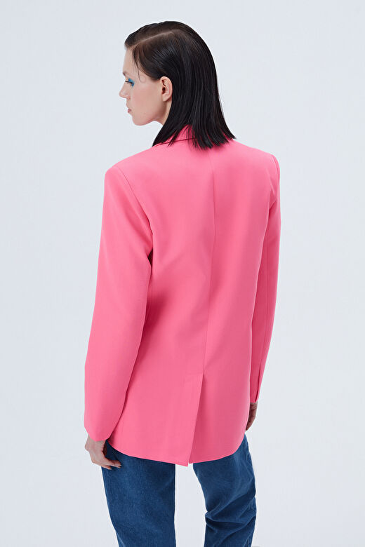 Blazer Ceket Neon Pembe 4