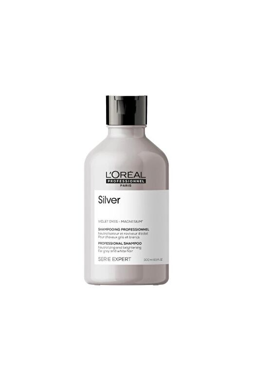 Serie Expert Silver Çok Açık Sarı, Gri Ve Beyaz Saçlar Için Renk Dengeleyici Mor Şampuanı 300 ML 1