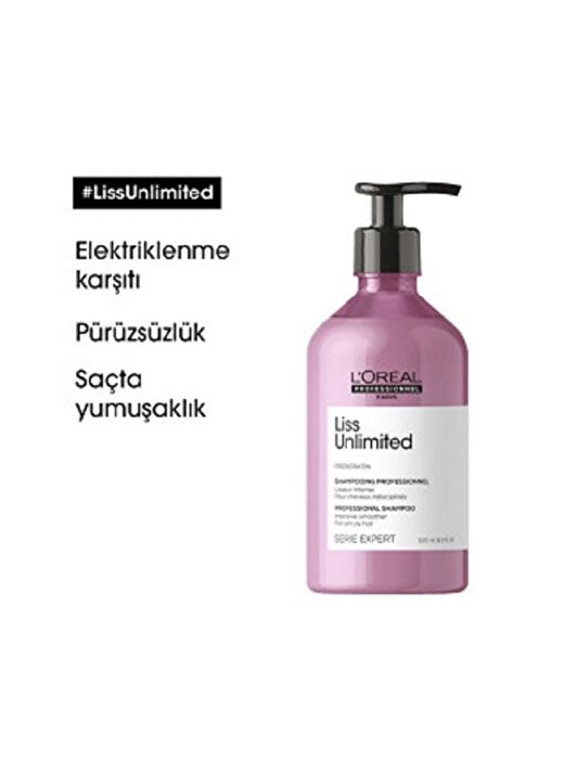 Serie Expert Liss Unlimited Elektriklenme Karşıtı Ve Yumuşaklık Veren Şampuan 500 Ml 3