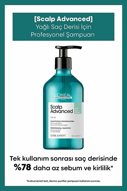 L'oreal Professionnel Serie Expert Scalp Advanced Yağlanma Karşıtı Profesyonel Şampuan 500 ML 1