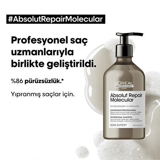 Loreal Professionel Absolut Repair Molecular Yıpranmış Saçlar İçin Şampuan 500 ML 2