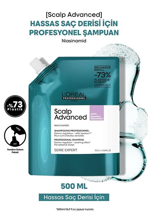 L'oreal Professionnel Scalp Advanced Hassas Saç Derisi için Profesyonel Refill Şampuan 500 ML 3