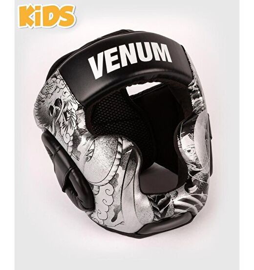 Venum YKZ21 Kids Headgear – Black/White 2