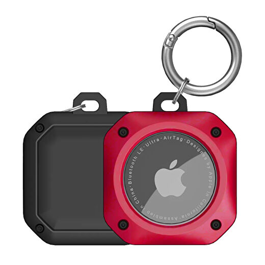 Buff TagSafe ProShield Taşınabilir Anahtarlık AirTag Kılıf Red 2