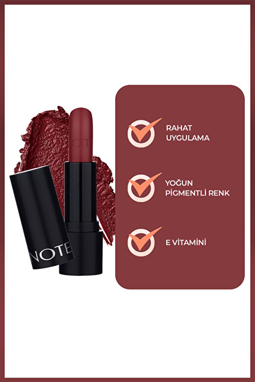 Note Deep Impact Lipstick 11 Vibrant Pink Kremsi Dokulu Yarı Parlak Ruj - Kırmızı 3