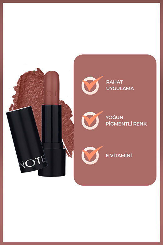 Note Deep Impact Lipstick 03 Confident Rose Kremsi Dokulu Yarı Parlak Ruj - Nude 3