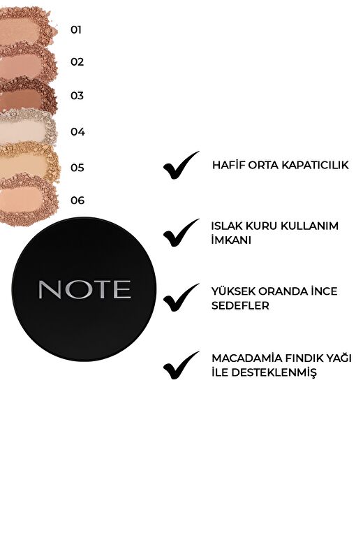 Note Baked Powder 01 Stardust Işıltılı Bitişli Highlighter Toz Yüz Pudrası 2