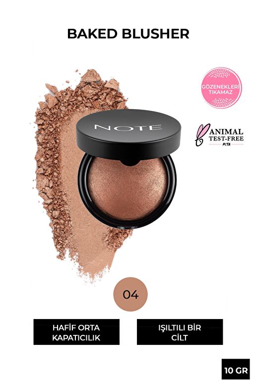Note Baked Allık 04 Deeply Bronze Işıltılı Highlighter 1