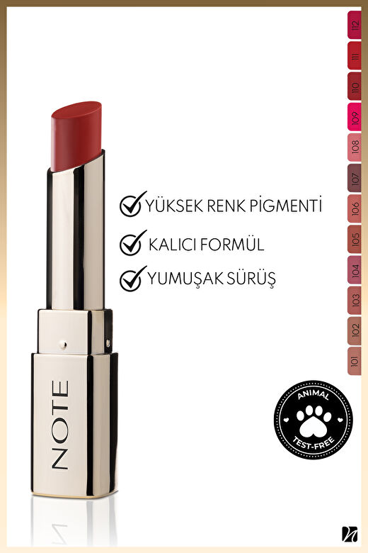 Note Iconic Matte Lipstick 112 Powerful Kalıcı Mat Ruj - Kırmızı 2