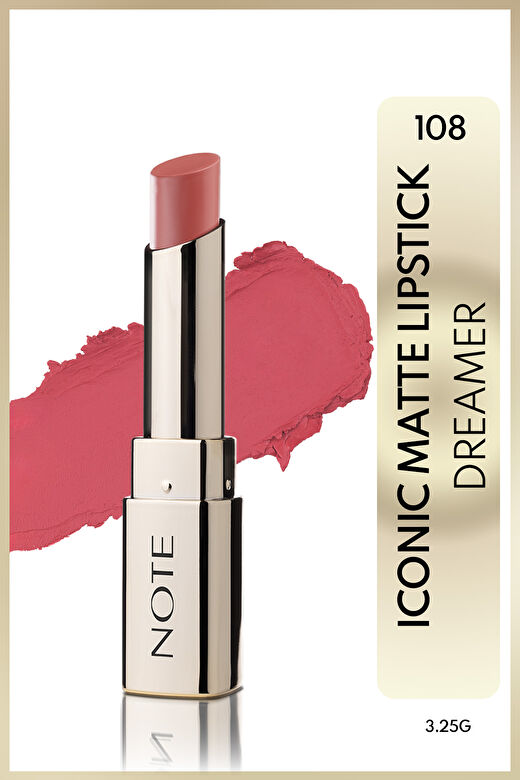 Note Iconic Matte Lipstick 108 Dreamer Kalıcı Mat Ruj - Pembe 1