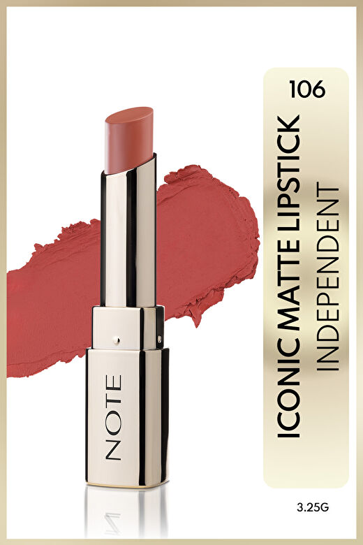 Note Iconic Matte Lipstick 106 Independent Kalıcı Mat Ruj - Nude 1