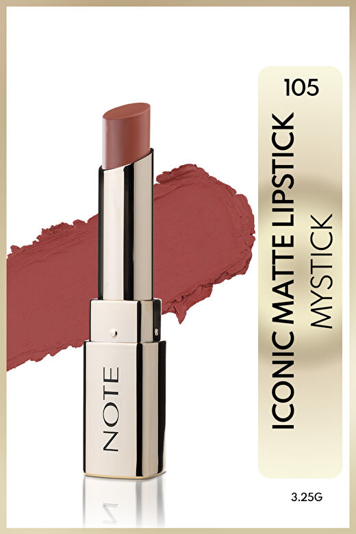 Note Iconic Matte Lipstick 105 Mystick Kalıcı Mat Ruj - Nude 1