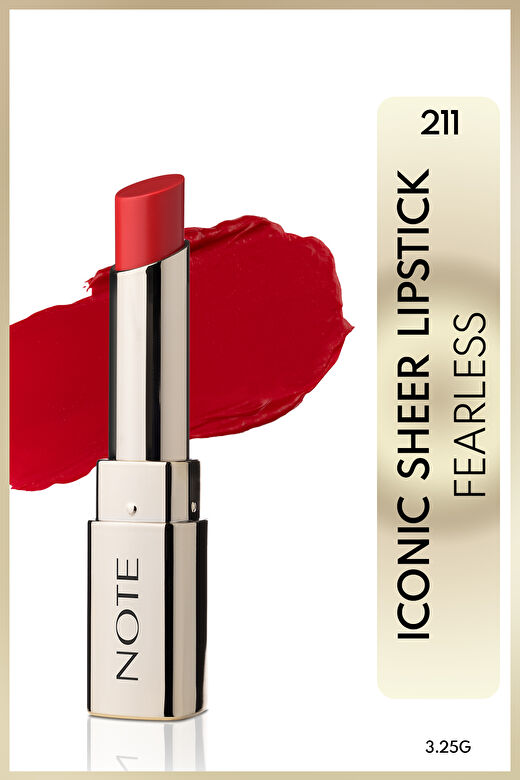 Note Iconic Sheer Lipstick 211 Fearless Nemlendirici Parlak Ruj - Kırmızı 1