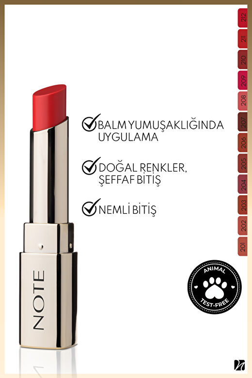 Note Iconic Sheer Lipstick 211 Fearless Nemlendirici Parlak Ruj - Kırmızı 2