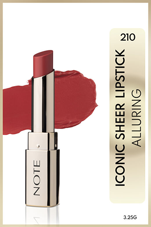 Note Iconic Sheer Lipstick 210 Alluring Nemlendirici Parlak Ruj - Kırmızı 1