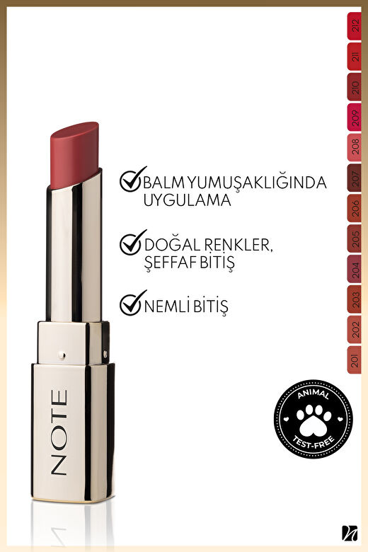 Note Iconic Sheer Lipstick 210 Alluring Nemlendirici Parlak Ruj - Kırmızı 2