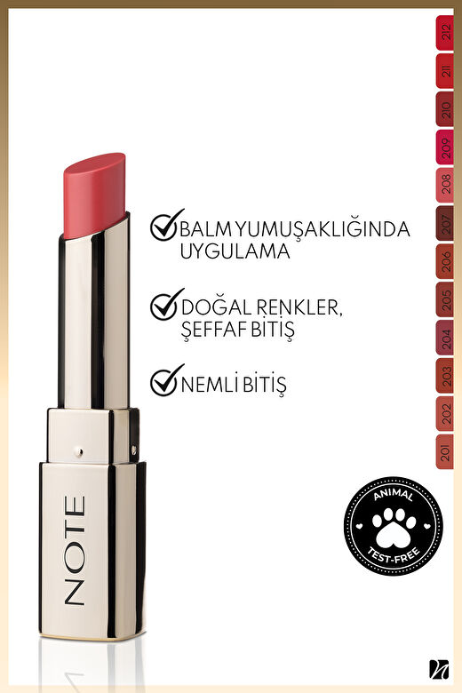 Note Iconic Sheer Lipstick 208 Dreamer Nemlendirici Parlak Ruj - Pembe 2