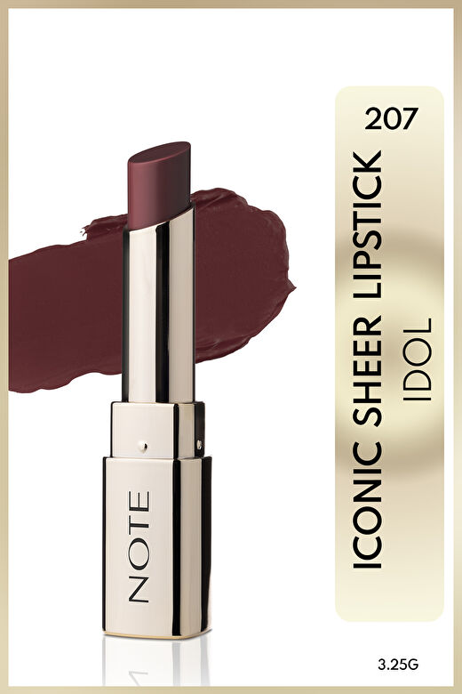 Note Iconic Sheer Lipstick 207 Idol Nemlendirici Parlak Ruj - Kahverengi 1