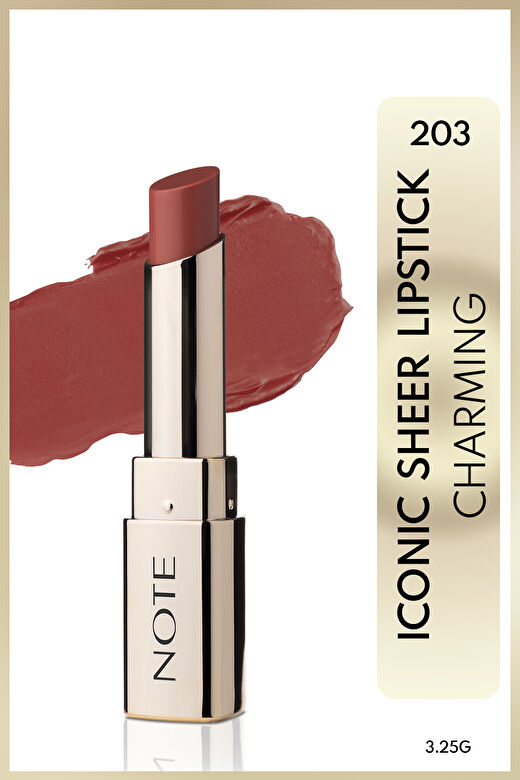 Note Iconic Sheer Lipstick 203 Charming Nemlendirici Parlak Ruj - Nude 1