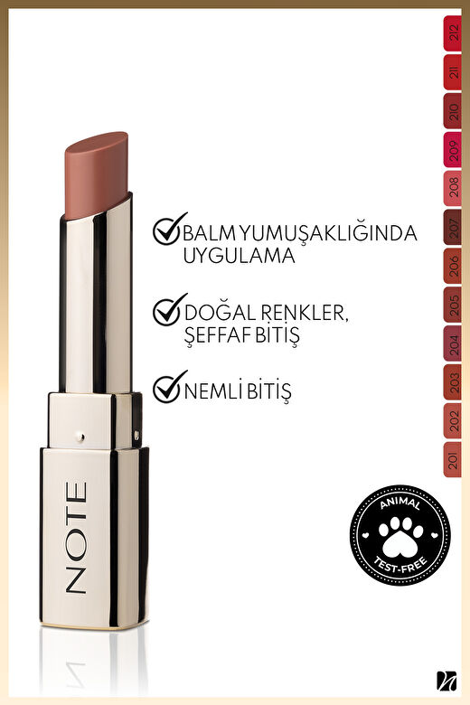 Note Iconic Sheer Lipstick 202 Soulmate Nemlendirici Parlak Ruj - Nude 2