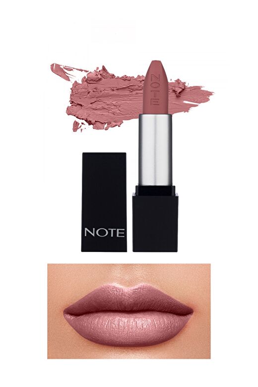 Note Mattever Lipstick 08 Unconventional Rose Yarı Mat Saten Bitişli Ruj - Koyu Nude 1