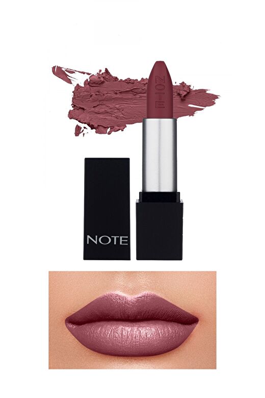 Note Mattever Lipstick 12 Wine Tasting Red Yarı Mat Saten Bitişli Ruj - Mor 1