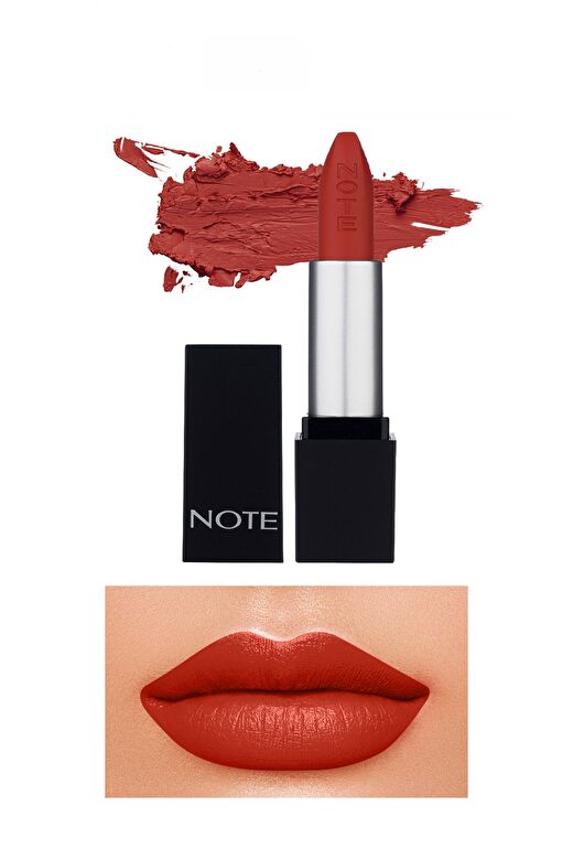 Note Mattever Lipstick 17 Dress Red Yarı Mat Saten Bitişli Ruj - Kızıl Kahverengi 1