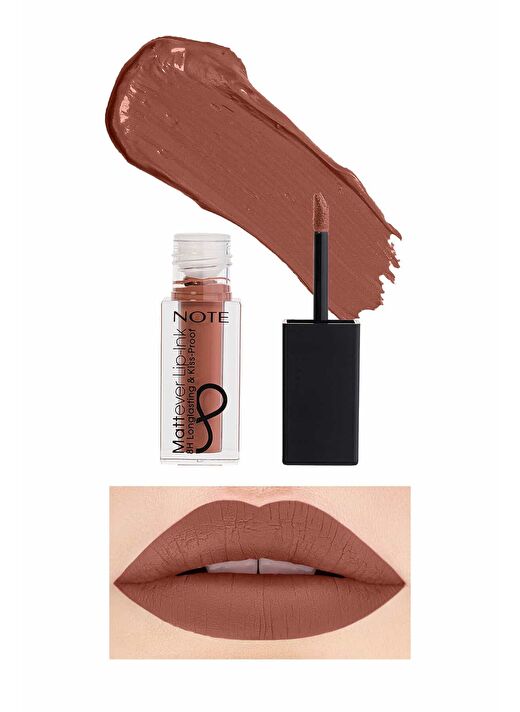 Note Mattever Lip-Ink 02 Sunset Sand Mat ve Kalıcı Likit Ruj - Koyu Nude 2