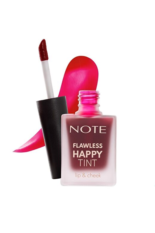 Note Flawless Happy Tint Lip & Cheek 02 Wild Cherry Dudak ve Yanak Renklendirici Likit Allık - Mor 2