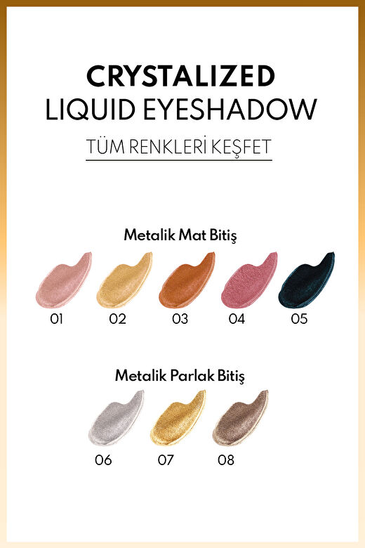 Note Crystalized Liquid Eyeshadow Likit Metalik Göz Farı - 02 Miracle Light 3