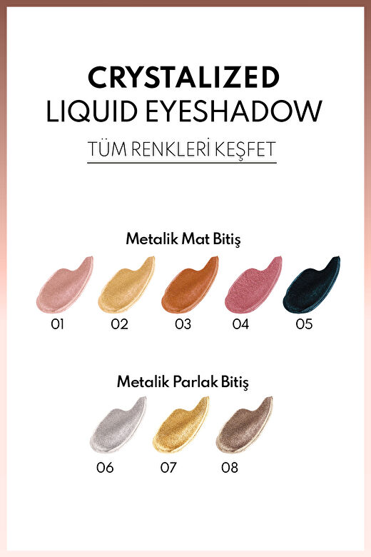 Note Crystalized Liquid Eyeshadow Likit Metalik Göz Farı - 01 Soft Elegance 3
