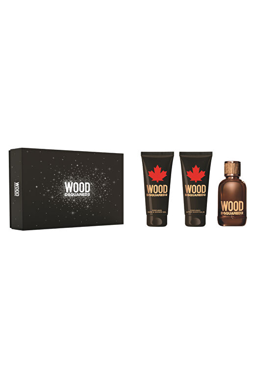 DSQUARED2 Wood Homme Erkek Parfüm Seti (100 ml Edt + 100 ml duş jeli+ 100 ml traş sonrası balmı) 1
