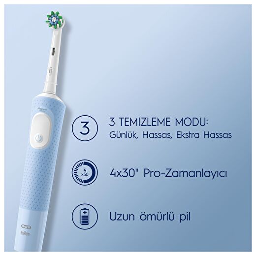 Oral-B D103 Vitality Pro Cross Action Şarjlı Diş Fırçası - Mavi 2