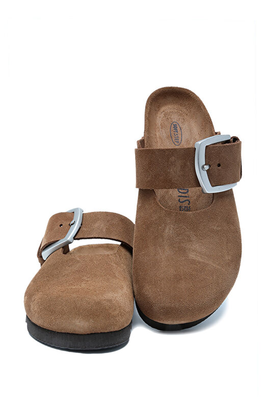 14444 Ch-Kifidis Soft Step Kadın Süet Deri Sabo Mantar Terlik 36-41 2
