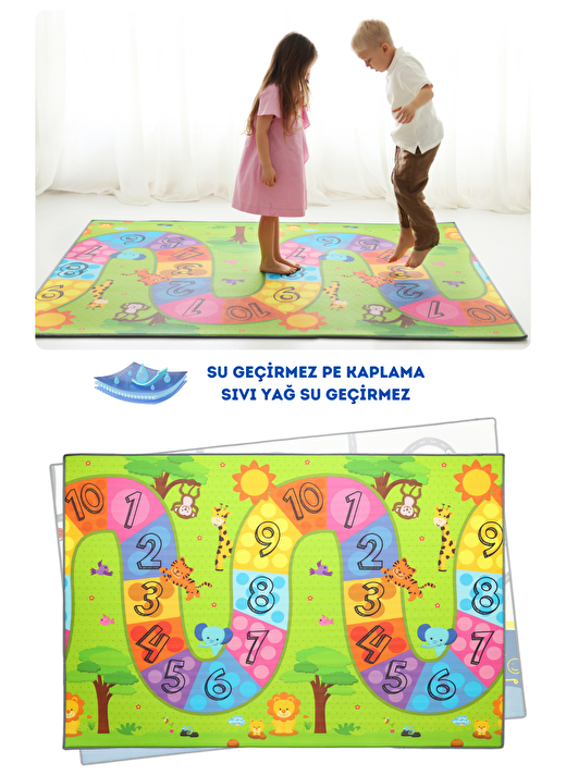 Coolmats Çift Taraflı Çocuk Oyun Matı, Su Geçirmez Oyun Halısı  4