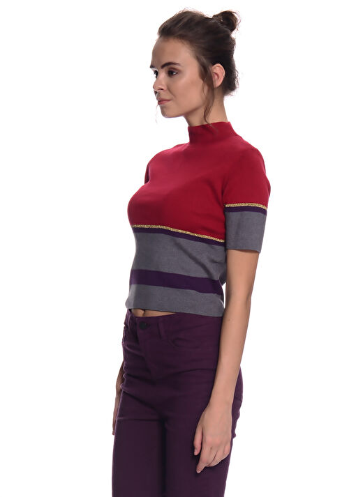 Black Pepper    Kırmızı Kadın  Crop Kazak 62SU BLK752 4