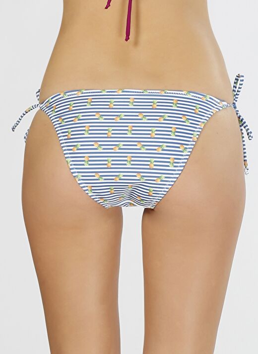 T-Box Desenli Lacivert Bikini Alt 4