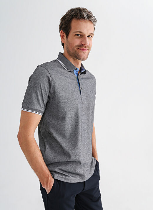 Fabrika Comfort Siyah Erkek Polo Yaka Kısa Kollu Düz Polo T-Shirt CM DS 01 02   1