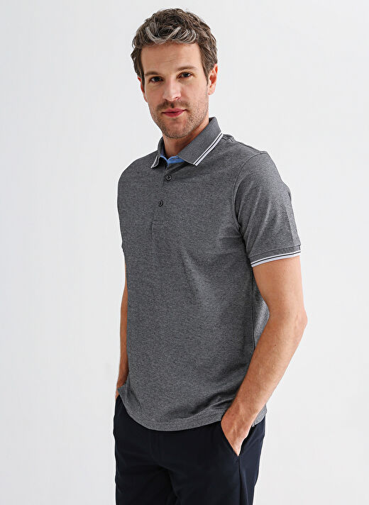 Fabrika Comfort Siyah Erkek Polo Yaka Kısa Kollu Düz Polo T-Shirt CM DS 01 02   2