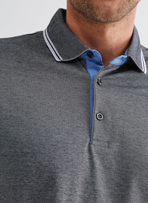 Fabrika Comfort Siyah Erkek Polo Yaka Kısa Kollu Düz Polo T-Shirt CM DS 01 02   4
